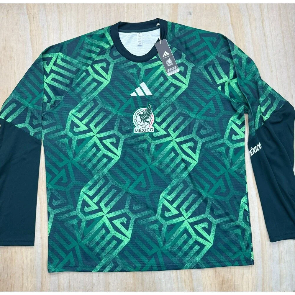 NEW Mexico National Team adidas 2026 Long Sleeve Pre-Match Top Green sz XL